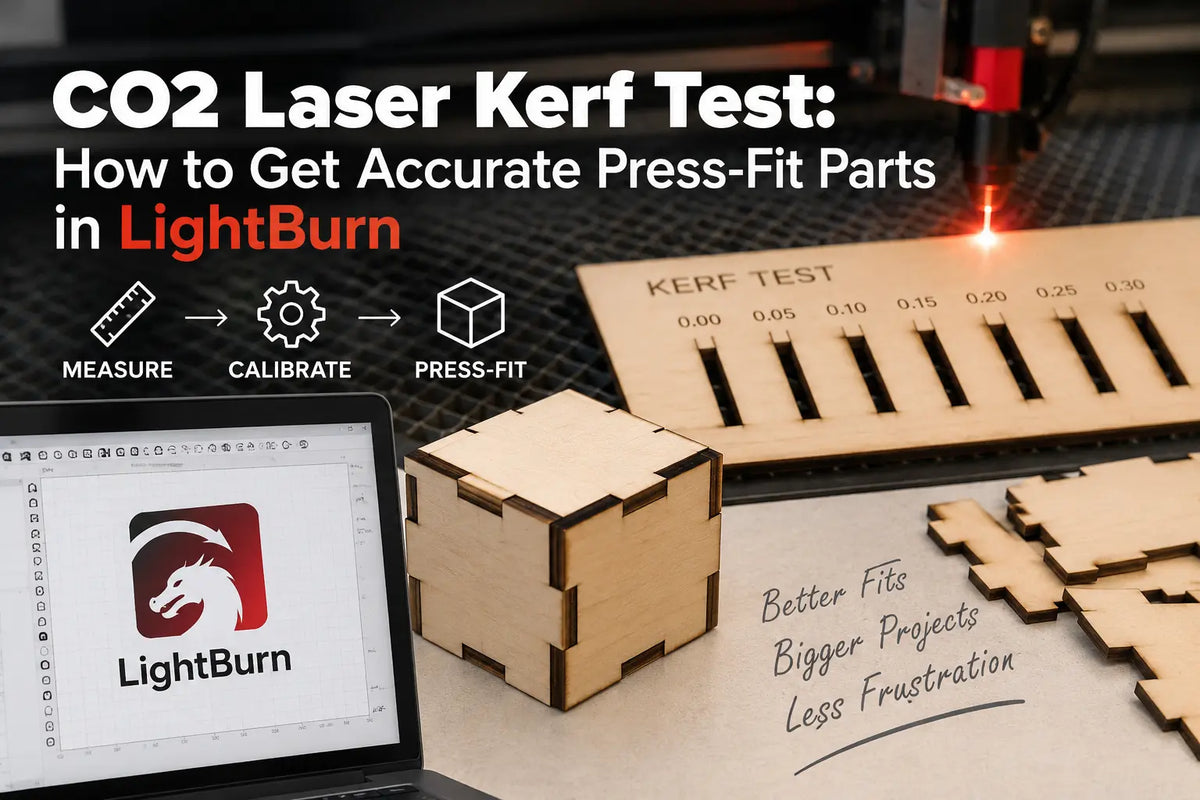 CO2 Laser Kerf Test: How to Get Accurate Press-Fit Parts in LightBurn