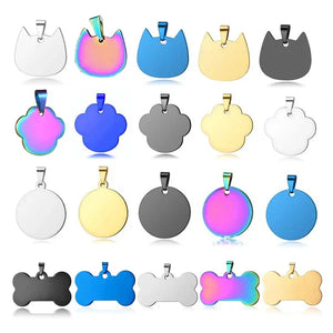 20 blank metal pet tags for laser engraving main image