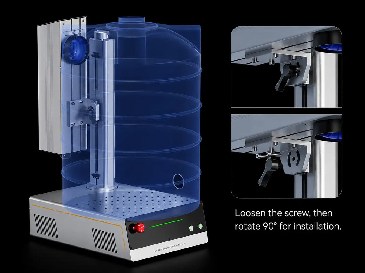 Loosen the screw, thenrotate 90° for installation.