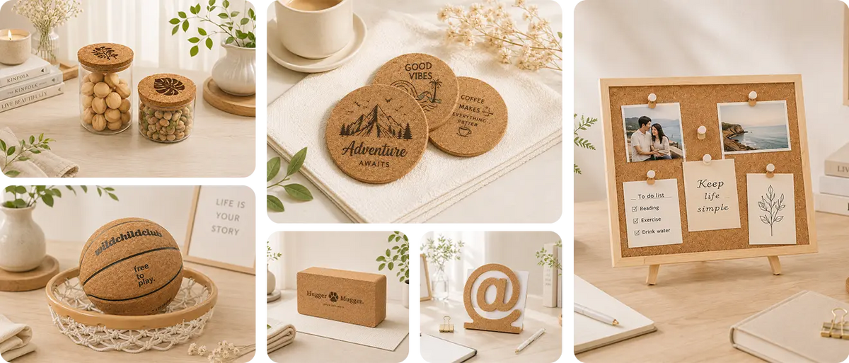 Laser engraving example on cork