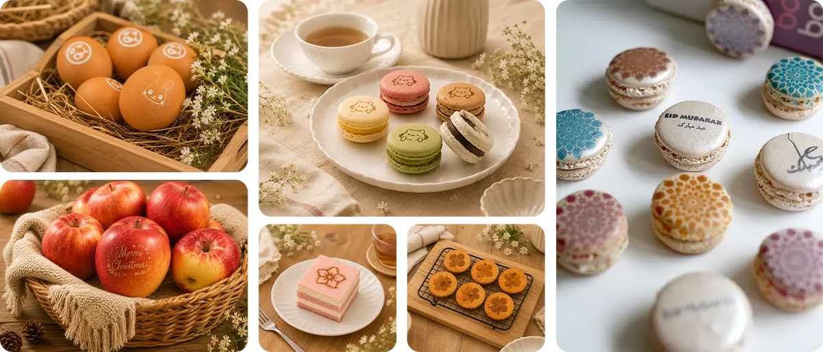 Laser engraving example on food