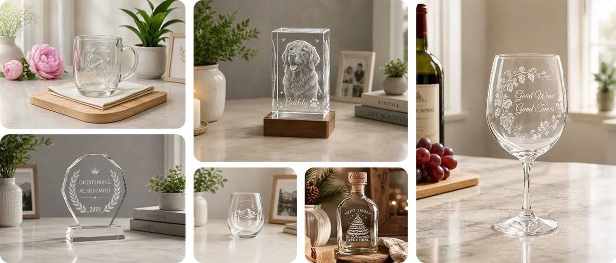 Laser engraving example on glass