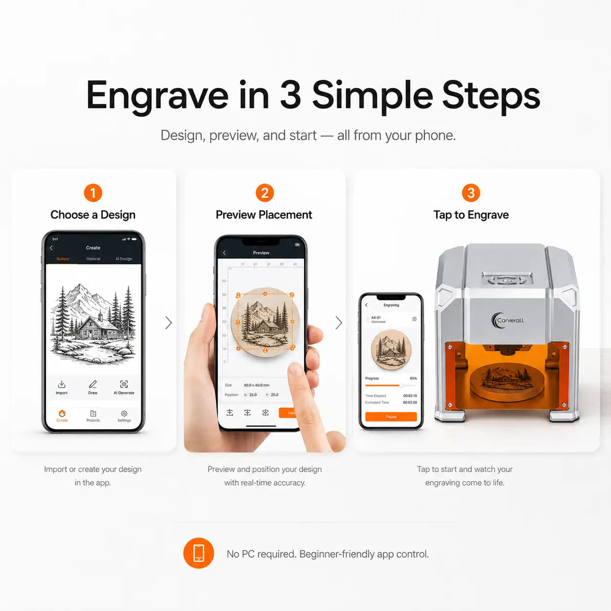 Carverall K4Pro mini laser engraving setup