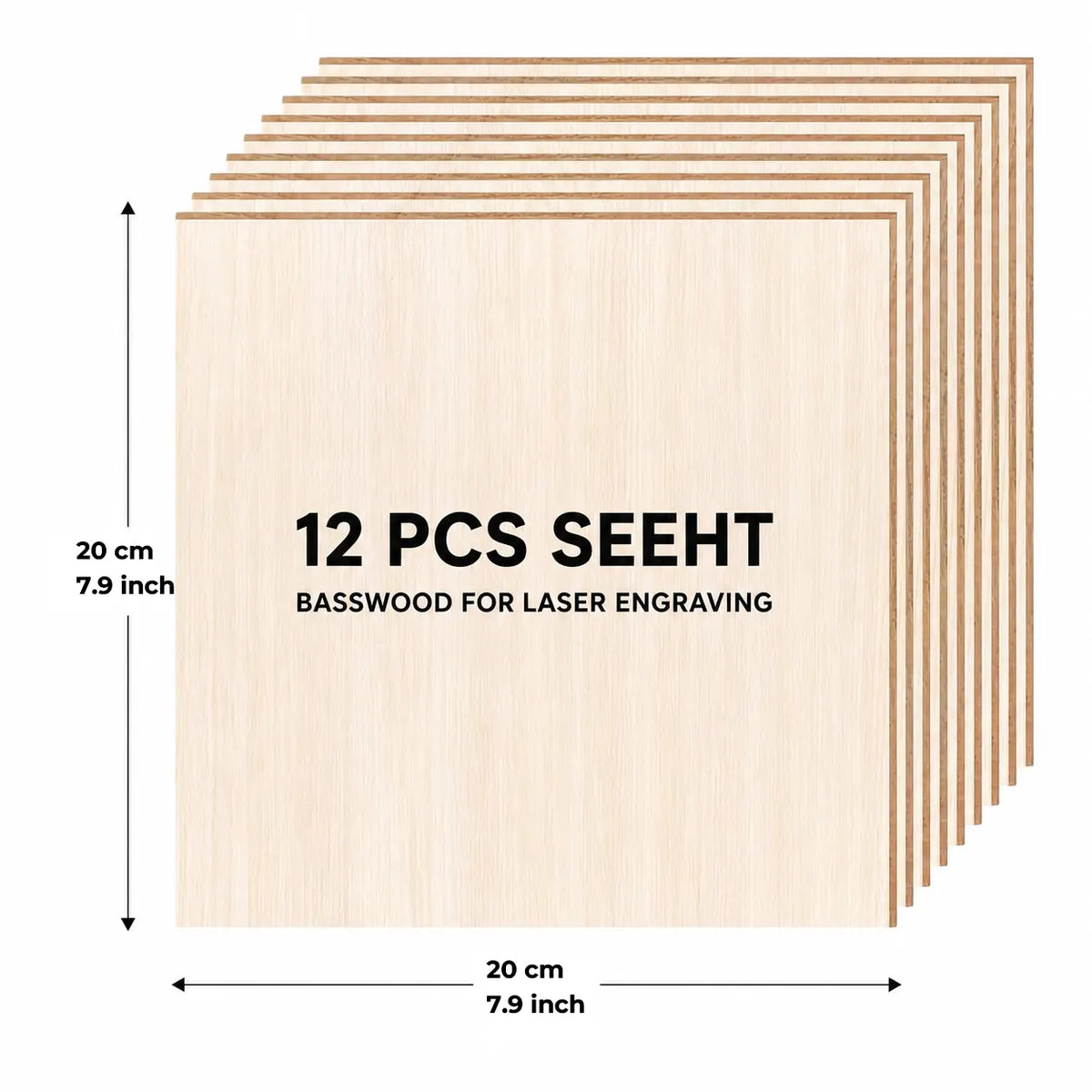 20 x 20 cm basswood sheet size image