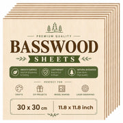 30 x 30 cm basswood sheet for laser engraving