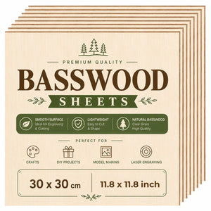 30 x 30 cm basswood sheet for laser engraving