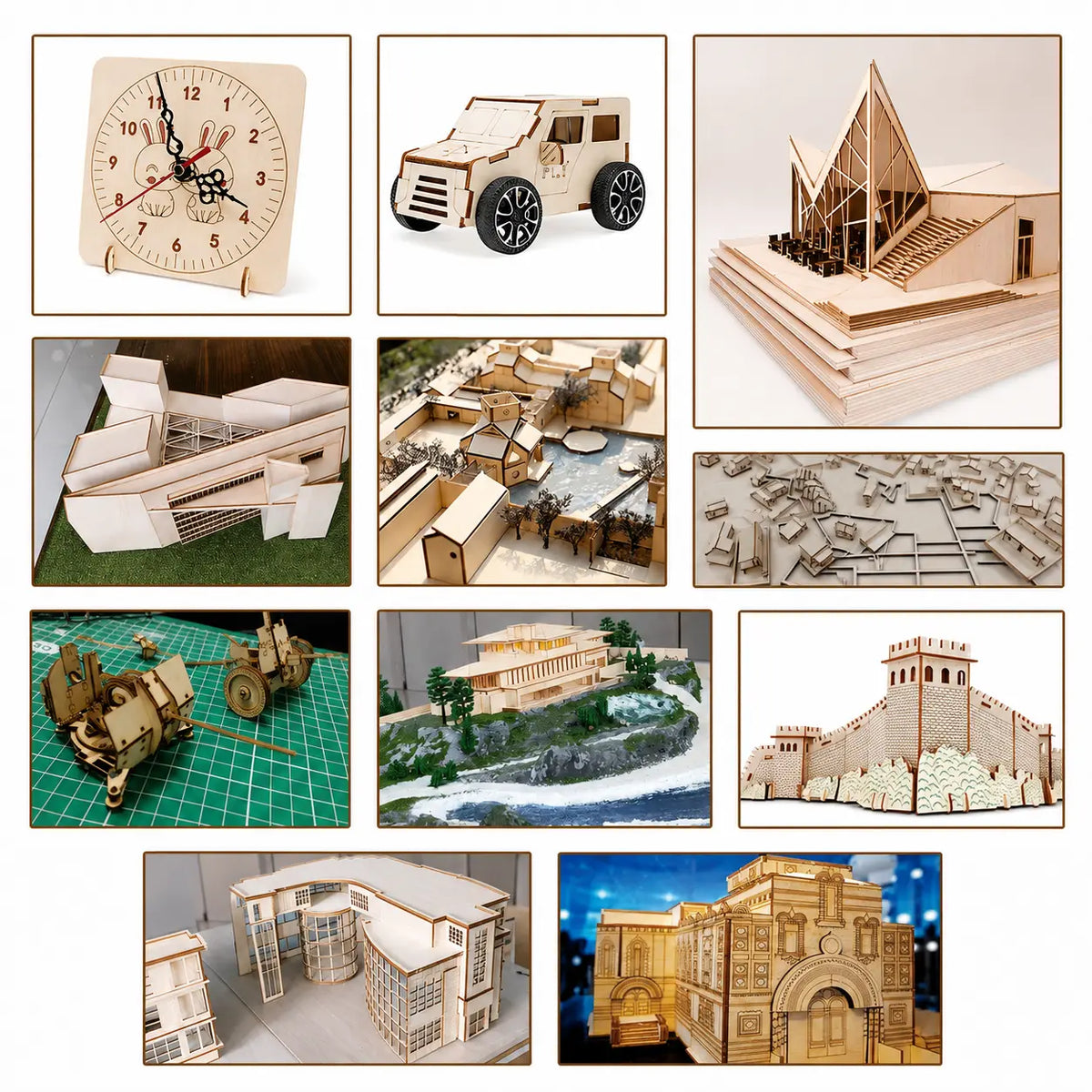 Basswood sheet showcase for laser engraving