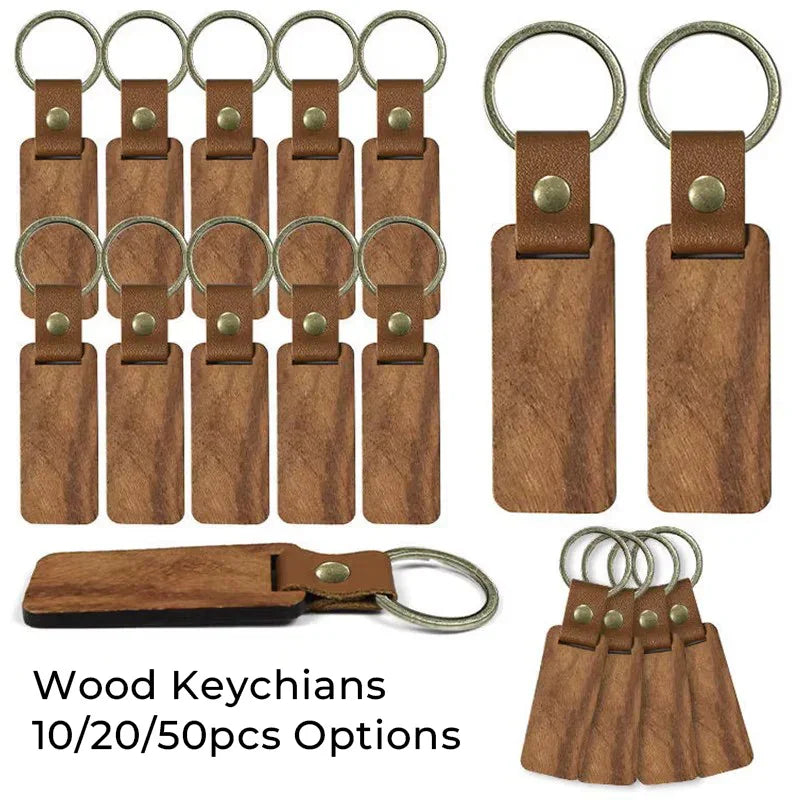 Blank wood keychains for laser engraving main image