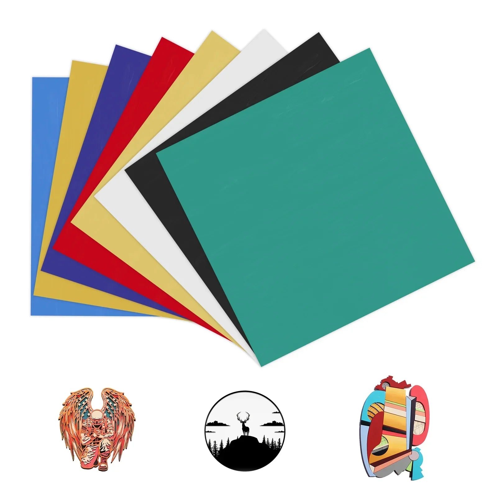 Laser engraving multi-color film material sample