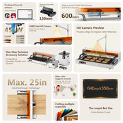 Carverall C1 45W CO2 Laser Engraving Machine | Large Work Area 640x350mm
