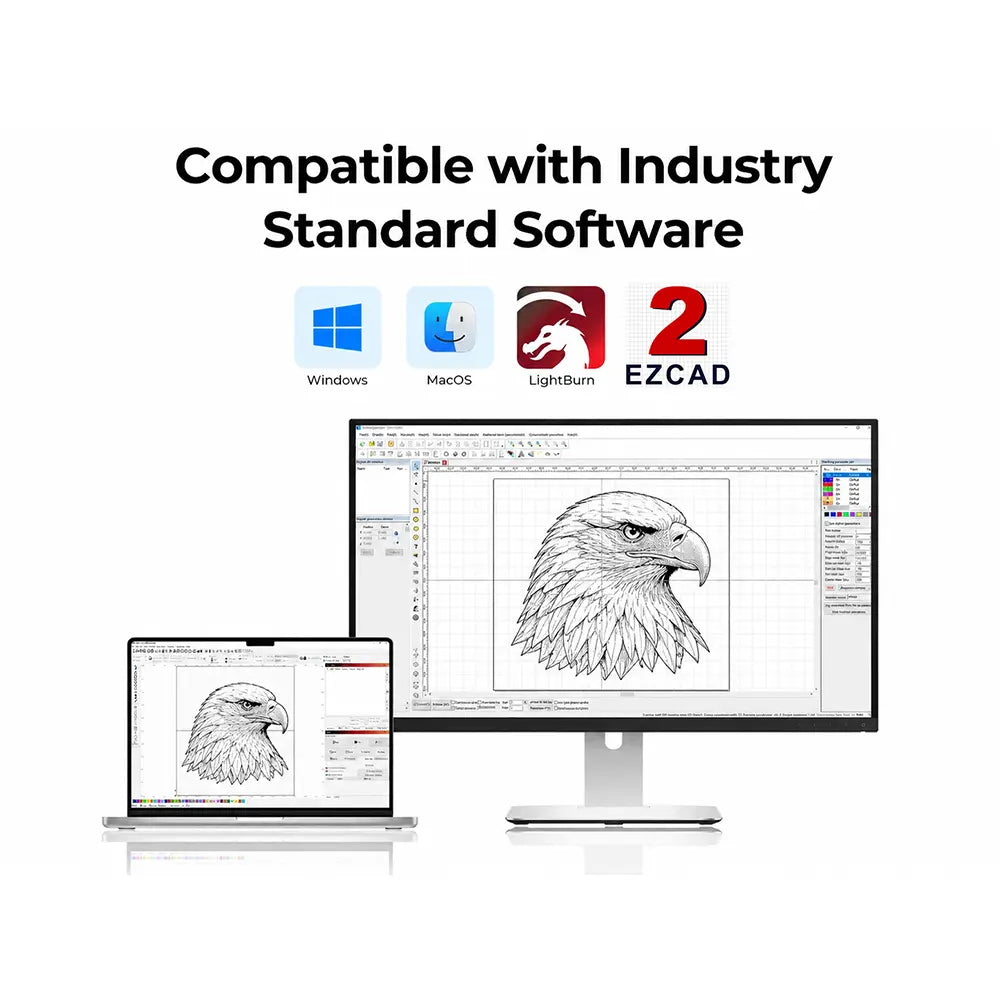 Carverall Z12 fiber laser engraver compatible software display