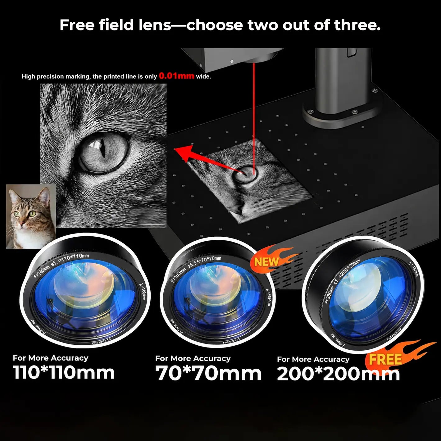 Carverall Z12 fiber laser engraver free lens accessory